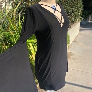 NWT Forever 21 Plus 3X Flared Arms Black Dress